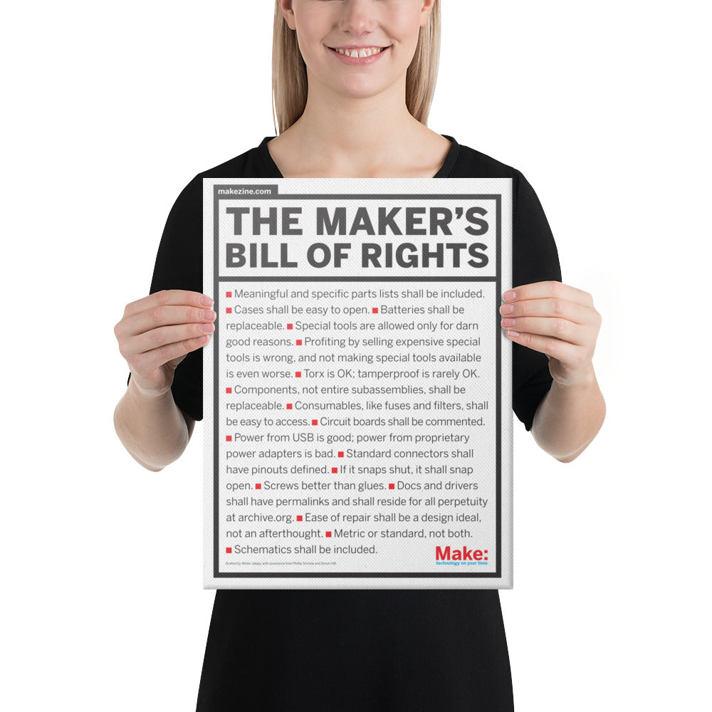 Maker's Bill of Rights Canvas Art